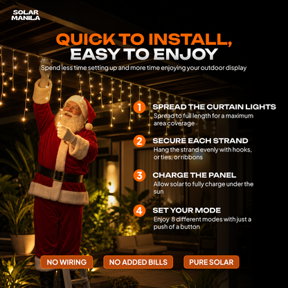 Solar Fairy Curtain Lights Plus