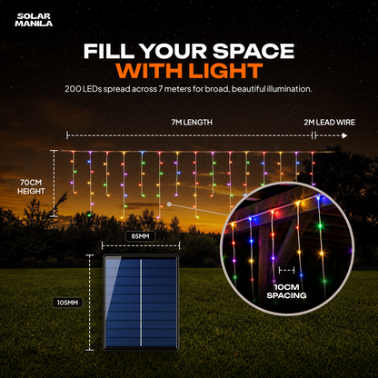 Solar Fairy Curtain Lights Plus